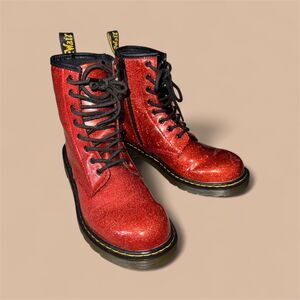 Doc Martens Red Glitter 1460 Womens 7